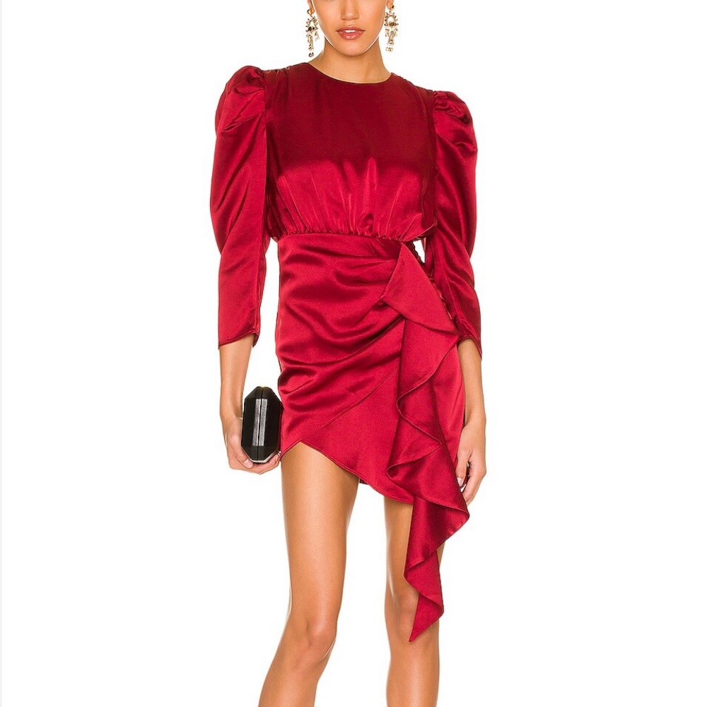 NWT Revolve NBD Pandora Red Satin Dress Size XS‎